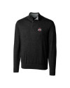 Ohio State Buckeyes - Cutter & Buck Lakemont Tri-Blend Mens Big and Tall Quarter Zip Pullover Sweater Black Mannequin Thumbnail Image