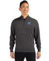 Middle Tennessee Blue Raiders Cutter & Buck Lakemont Tri-Blend Mens Big and Tall Quarter Zip Pullover Sweater Charcoal Heather Front Thumbnail Image
