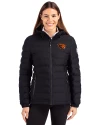 Oregon State Beavers Cutter & Buck Mission Ridge Repreve® Eco Insulated Womens Puffer Jacket Black Front Thumbnail Image