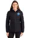 Indiana State Sycamores Cutter & Buck Mission Ridge Repreve® Eco Insulated Womens Puffer Jacket Black Front Thumbnail Image
