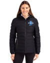Indiana State Sycamores Cutter & Buck Mission Ridge Repreve® Eco Insulated Womens Puffer Jacket Black Front Thumbnail Image