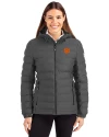 Clemson Tigers Cutter & Buck Mission Ridge Repreve® Eco Insulated Womens Puffer Jacket Elemental Grey Front Thumbnail Image