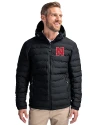 Nebraska Cornhuskers Cutter & Buck Mission Ridge Repreve® Eco Insulated Mens Puffer Jacket Black Front Thumbnail Image