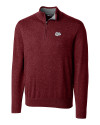 Montana Grizzlies Cutter & Buck Lakemont Tri-Blend Mens Quarter Zip Pullover Sweater Bordeaux Mannequin Thumbnail Image