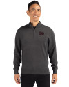 Montana Grizzlies Cutter & Buck Lakemont Tri-Blend Mens Quarter Zip Pullover Sweater Charcoal Heather Front Thumbnail Image