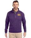 Tennessee Tech Golden Eagles Cutter & Buck Mainsail Sweater-Knit Mens Half Zip Pullover Jacket College Purple Heather Front Thumbnail Image
