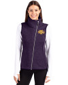 Tennessee Tech Golden Eagles Cutter & Buck Mainsail Sweater Knit Womens Asymmetrical Vest College Purple Heather Front Thumbnail Image