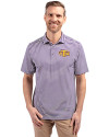 Tennessee Tech Golden Eagles Cutter & Buck Virtue Eco Pique Stripe Recycled Mens Polo College Purple Front Thumbnail Image