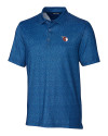 Cleveland Guardians Cutter & Buck Pike Micro Floral Print Stretch Mens Polo Indigo Mannequin Thumbnail Image