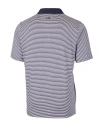 Cleveland Guardians - Cutter & Buck Forge Tonal Stripe Stretch Mens Big and Tall Polo Liberty Navy Mannequin Back Thumbnail Image