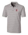 Cleveland Guardians - Cutter & Buck Forge Epic Confidence Recycled Heathered Stripe Stretch Mens Polo Polished Medium Gray Mannequin Thumbnail Image