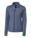 Cleveland Guardians - Cutter & Buck Shoreline Heathered Womens Full Zip Jacket Liberty Navy Heather Mannequin Thumbnail Image