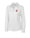 Cleveland Guardians - Cutter & Buck Epic Easy Care Fine Twill Womens Long Sleeve Dress Shirt White Mannequin Thumbnail Image