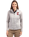 Cleveland Guardians - Cutter & Buck Stealth Hybrid Quilted Womens Full Zip Windbreaker Jacket Polished Medium Gray Front Thumbnail Image