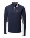 Cleveland Guardians - Cutter & Buck Traverse Colorblock Stretch Quarter Zip Mens Pullover Liberty Navy Mannequin Thumbnail Image