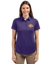 Tennessee Tech Golden Eagles Cutter & Buck Prospect Eco Textured Stretch Recycled Womens Short Sleeve Polo College Purple Front Thumbnail Image