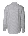 Cleveland Guardians Cutter & Buck Stretch Oxford Stripe Mens Big and Tall Long Sleeve Dress Shirt Charcoal Mannequin Back Thumbnail Image