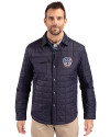 Milwaukee Brewers Stars & Stripes Cutter & Buck Rainier PrimaLoft® Mens Eco Insulated Quilted Shirt Jacket Dark Navy Front Thumbnail Image