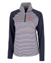 Cleveland Guardians - Cutter & Buck Forge Tonal Stripe Stretch Half Zip Womens Top Liberty Navy Mannequin Thumbnail Image