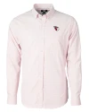 View image 3: Cleveland Guardians Cutter & Buck Versatech Tattersall Stretch Mens Big and Tall Dress Shirt Red Mannequin