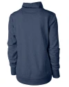Cleveland Guardians Cutter & Buck Saturday Cotton Blend Womens Funnel Neck Sweatshirt Navy Blue Heather Mannequin Back Thumbnail Image