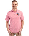 Cleveland Guardians Cutter & Buck Virtue Eco Pique Botanical Print Recycled Mens Polo Red Front Thumbnail Image