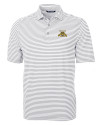 North Carolina A&T Aggies Cutter & Buck Virtue Eco Pique Stripe Recycled Mens Big and Tall Polo Polished Medium Gray Mannequin Thumbnail Image