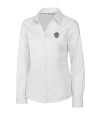 View image 5: Milwaukee Brewers Stars & Stripes Cutter & Buck Epic Easy Care Fine Twill Womens Long Sleeve Dress Shirt White Mannequin