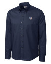 Milwaukee Brewers Stars & Stripes Cutter & Buck Epic Easy Care Nailshead Mens Long Sleeve Dress Shirt Navy Blue Mannequin Thumbnail Image