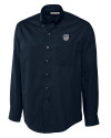 Milwaukee Brewers Stars & Stripes Cutter & Buck Epic Easy Care Fine Twill Mens Long Sleeve Dress Shirt Navy Blue Mannequin Thumbnail Image