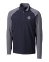 Milwaukee Brewers Stars & Stripes Cutter & Buck Response Lightweight Hybrid Quarter Zip Mens Pullover Windbreaker Liberty Navy Mannequin Thumbnail Image