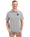 South Carolina Gamecocks Cutter & Buck Virtue Eco Pique Botanical Print Recycled Mens Polo Black Front Thumbnail Image