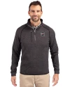 South Carolina Gamecocks Cutter & Buck Mainsail Sweater-Knit Mens Big and Tall Half Zip Pullover Jacket Charcoal Heather Front Thumbnail Image