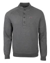 View image 2: South Carolina Gamecocks Cutter & Buck Saturday Cotton Blend Mens Mock Pullover Sweatshirt Charcoal Heather Mannequin
