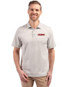 UConn Huskies Cutter & Buck Virtue Eco Pique Stripe Recycled Mens Polo Polished Medium Gray Front Thumbnail Image