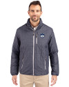 View image 1: UConn Huskies - Cutter & Buck Rainier Recycled Insulated Puffer Mens Big & Tall Full Zip Jacket Anthracite Melange Front