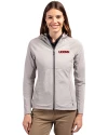 UConn Huskies Cutter & Buck Adapt Eco Knit Hybrid Recycled Womens Full Zip Jacket Polished Medium Gray Front Thumbnail Image
