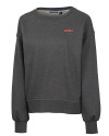 UConn Huskies Cutter & Buck Saturday Cotton Blend Womens Crew Neck Sweatshirt Charcoal Heather Mannequin Thumbnail Image