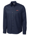 UConn Huskies Cutter & Buck Epic Easy Care Nailshead Mens Long Sleeve Dress Shirt Navy Blue Mannequin Thumbnail Image