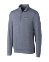 UConn Huskies - Cutter & Buck Shoreline Heathered Quarter Zip Mens Big and Tall Pullover Liberty Navy Heather Mannequin Thumbnail Image