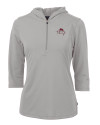 FSU Bobby Bowden Cutter & Buck Virtue Eco Pique Recycled Half Zip Pullover Womens Hoodie Polished Medium Gray Mannequin Thumbnail Image