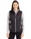 Mississippi State Bulldogs Vintage  - Cutter & Buck Rainier PrimaLoft® Womens Eco Insulated Full Zip Puffer Vest Black Front Thumbnail Image
