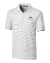 FSU Bobby Bowden Cutter & Buck Forge Pencil Stripe Stretch Mens Polo White Mannequin Thumbnail Image