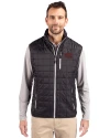 Mississippi State Bulldogs Vintage  - Cutter & Buck Rainier PrimaLoft® Mens Eco Insulated Full Zip Puffer Vest Black Front Thumbnail Image