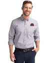Mississippi State Bulldogs Vintage  - Cutter & Buck Stretch Oxford Mens Long Sleeve Dress Shirt Charcoal Front Thumbnail Image