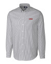 UConn Huskies Cutter & Buck Stretch Oxford Stripe Mens Long Sleeve Dress Shirt Charcoal Mannequin Thumbnail Image