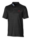 FSU Bobby Bowden Cutter & Buck Pike Micro Floral Print Stretch Mens Polo Black Mannequin Thumbnail Image