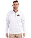 Mississippi State Bulldogs Vintage  - Cutter & Buck Adapt Eco Knit Stretch Recycled Mens Quarter Zip Pullover White Front Thumbnail Image