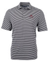 FSU Bobby Bowden Cutter & Buck Virtue Eco Pique Stripe Recycled Mens Polo Black Mannequin Thumbnail Image