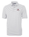 FSU Bobby Bowden Cutter & Buck Virtue Eco Pique Stripe Recycled Mens Polo Polished Medium Gray Mannequin Thumbnail Image